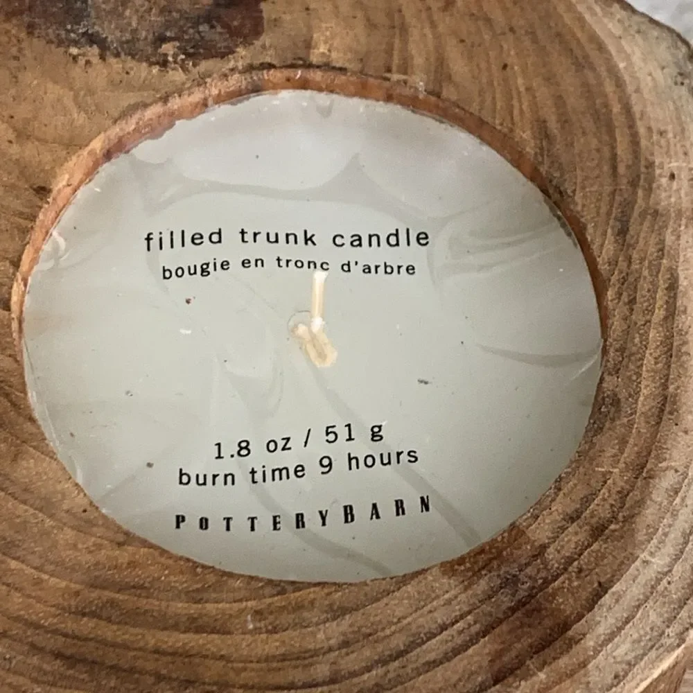 Pottery Barn Wooden Small Filled Trunk Candle For Rustic Farm Cabin Decor